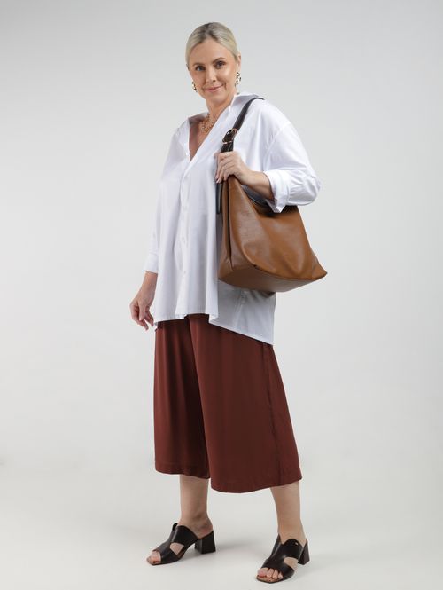 Camisa Oversized Tricoline Plus Size Feminina BRANCO