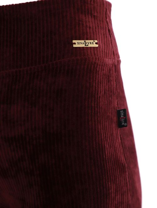 Calça Veludo Cotelê Feminina BORDO