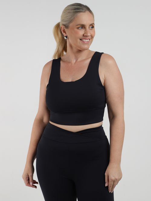 Top Fitness Poliamida Vels Plus Size Feminino PRETO