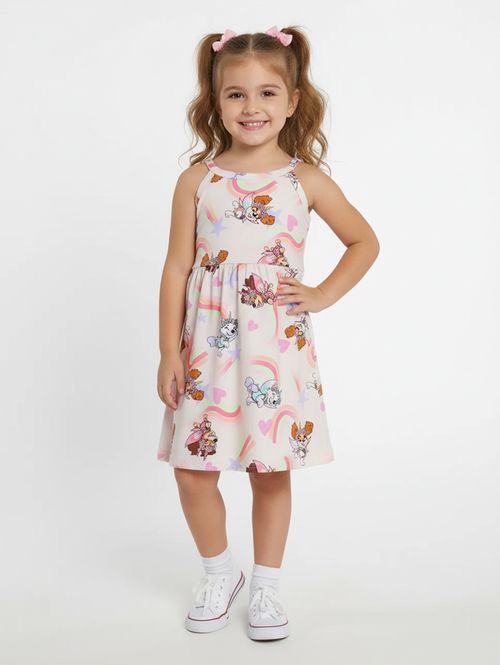 Vestido Patrulha Canina Infantil Para Menina - OFF WHITE