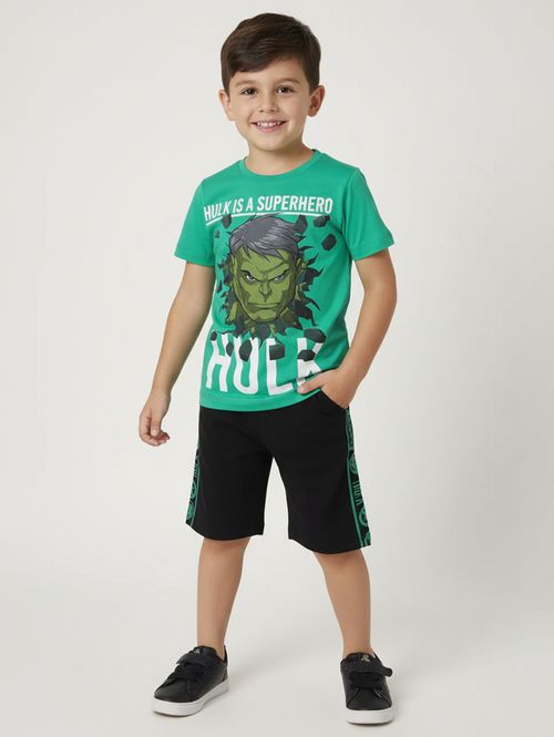 Conjunto Curto Avengers Infantil Para Menino - VERDE