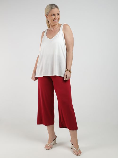 Blusa Malha Riviera Ampla Plus Size Feminina OFF WHITE