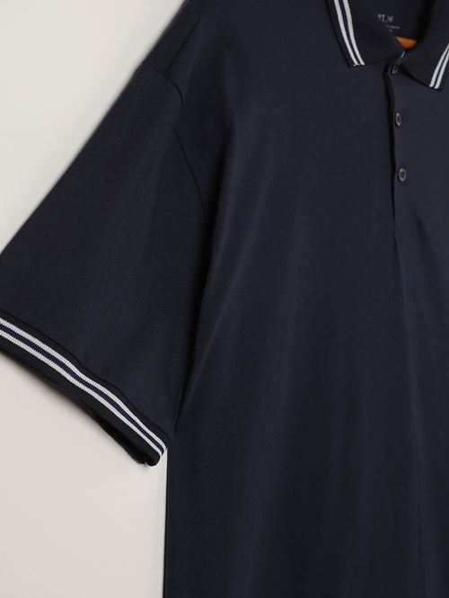 Polo Manga Curta Plus Size Masculina MARINHO