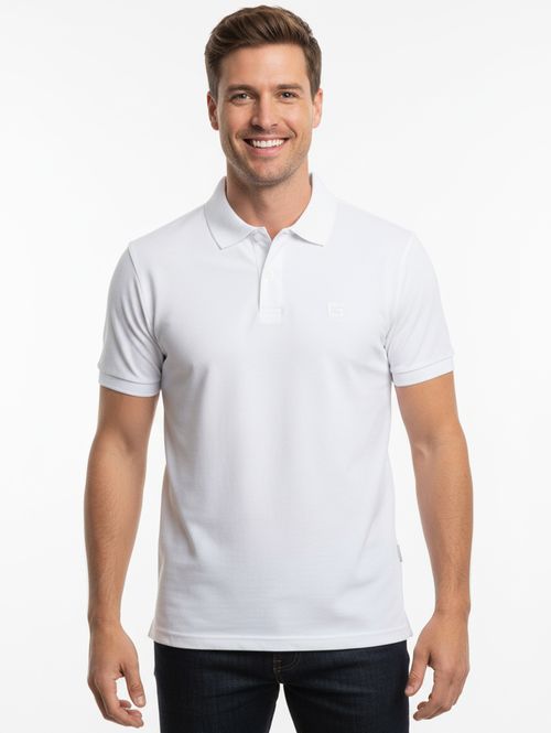 Polo Visual Pima Manga Curta Masculina BRANCO