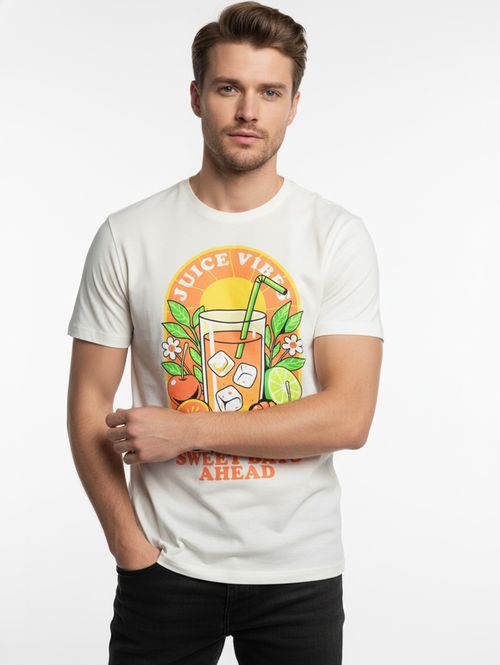 Camiseta Estampada Manga Curta Masculina OFF WHITE