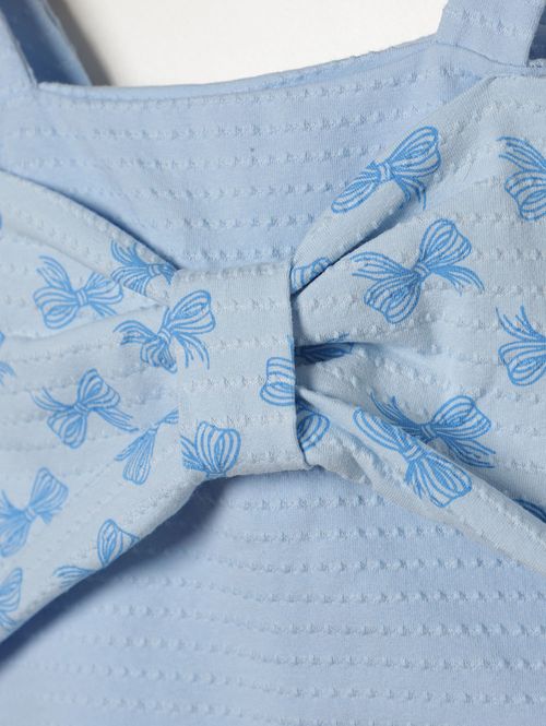 Blusa Regata Laço Juvenil Para Menina - AZUL