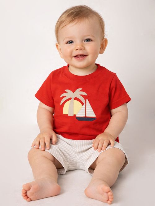 Conjunto Curto Infantil Para Bebê - VERMELHO