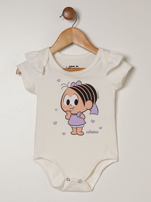 Conjunto Curto Turma da Mônica Infantil Para Bebê OFF WHITE