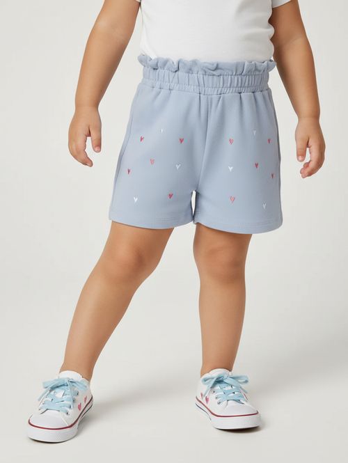 Short Moletinho Infantil Para Menina - AZUL