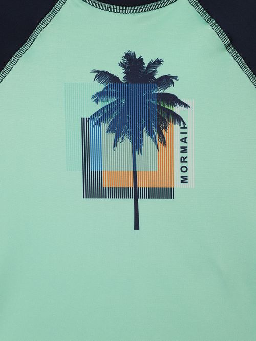 Camiseta Raglan Uv Mormaii Juvenil Para Menina- MARINHO/VERDE
