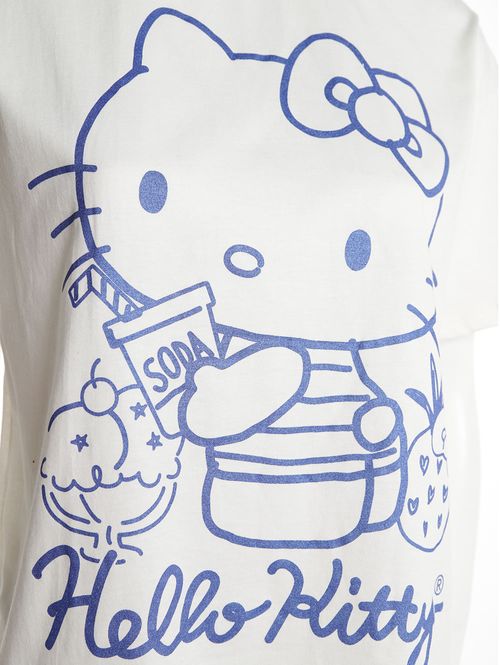 Blusa Manga Curta Hello Kitty Feminina OFF WHITE