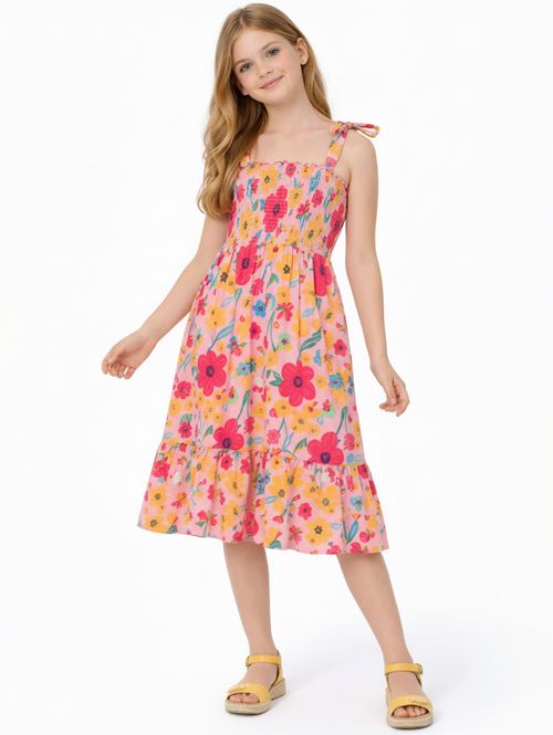 Vestido Malha Com Lastex Juvenil Para Menina - ROSA