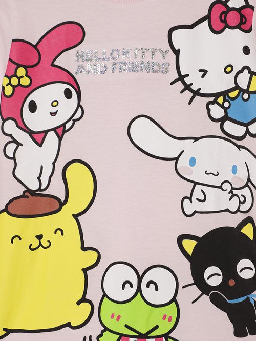 Camiseta Hello Kitty Infantil Para Menina - ROSA CLARO