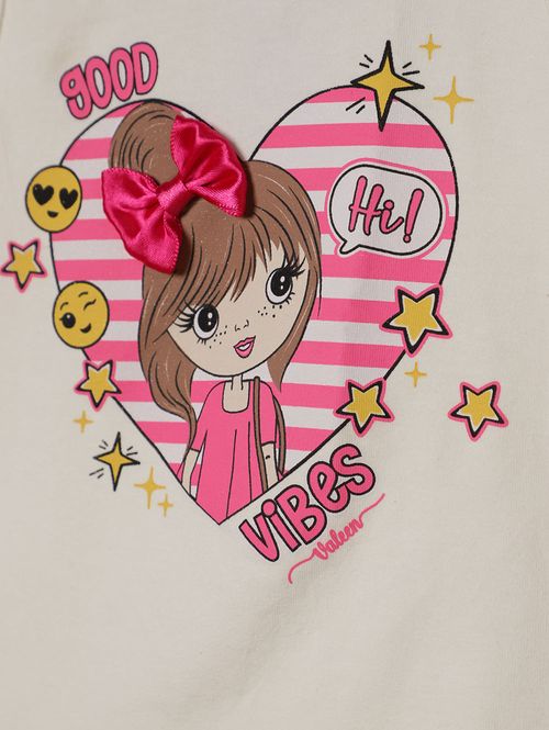 Blusa Cotton Infantil Para Menina - OFF WHITE