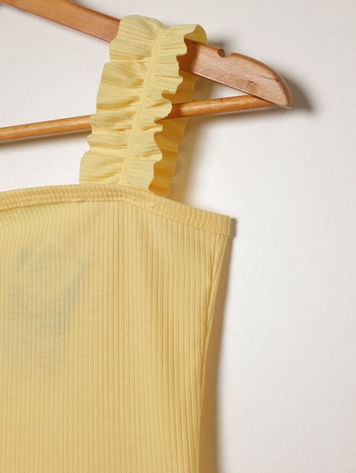 Macacão Canelado Juvenil Para Menina - AMARELO