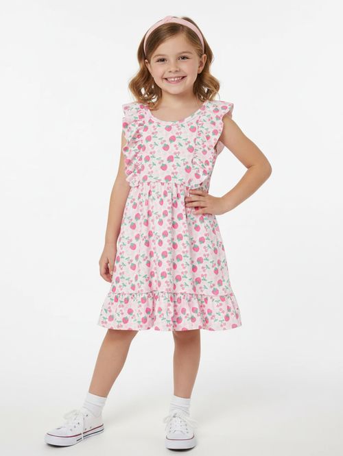 Vestido Malha Infantil Para Menina - ROSA