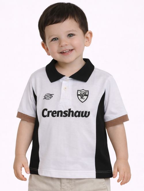 Polo Malha Manga Curta Infantil Para Menino - BRANCO