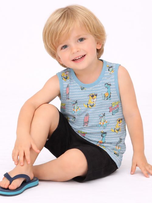 Conjunto Curto Infantil Para Menino - AZUL