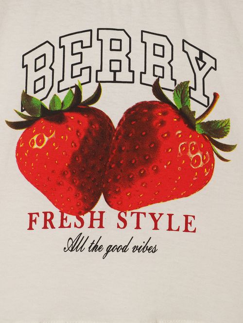 Pijama Curto Algodão Xadrez Juvenil Para Menina- OFF WHITE