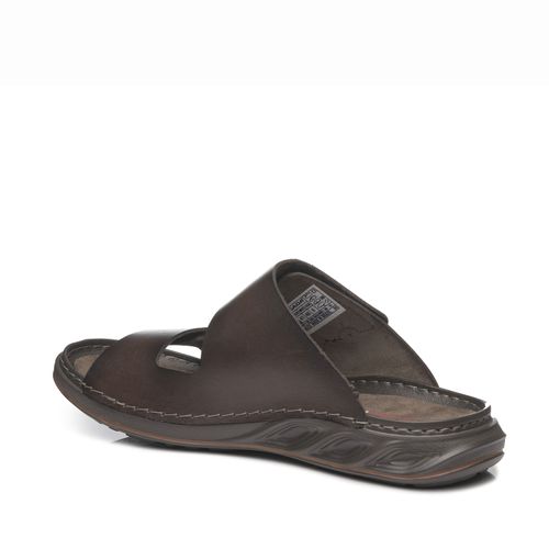 Chinelo Pegada Masculino em Couro Cravo 134101-03