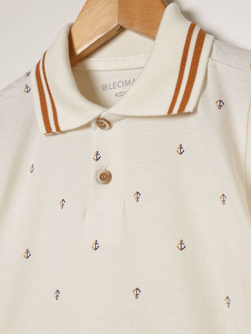 Polo Malha Infantil Para Menino - BEGE