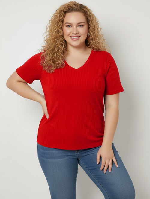Blusa Manga Curta Autentique Plus Size Feminina Vermelho