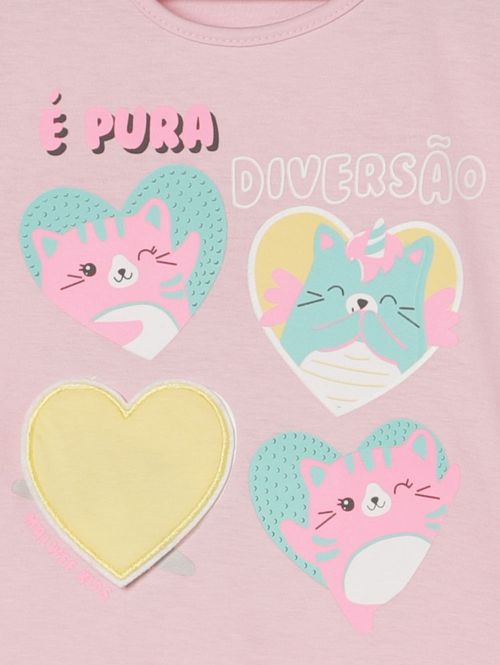 Pijama Curto Infantil Para Menina - ROSA CLARO