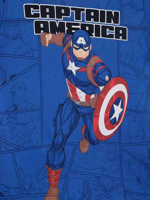 Camiseta Manga Curta Avengers Infantil Para Menino AZUL