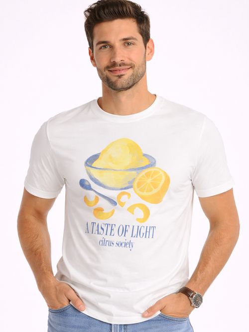 Camiseta Manga Curta Estampada Vels Masculina OFF WHITE