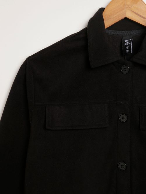 Camisa Manga Longa Infanil Para Menina - PRETO