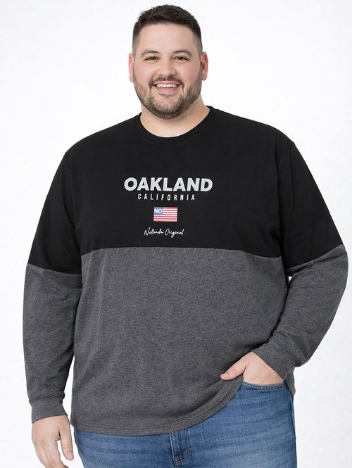 Camiseta Manga Longa Plus Size Masculina PRETO