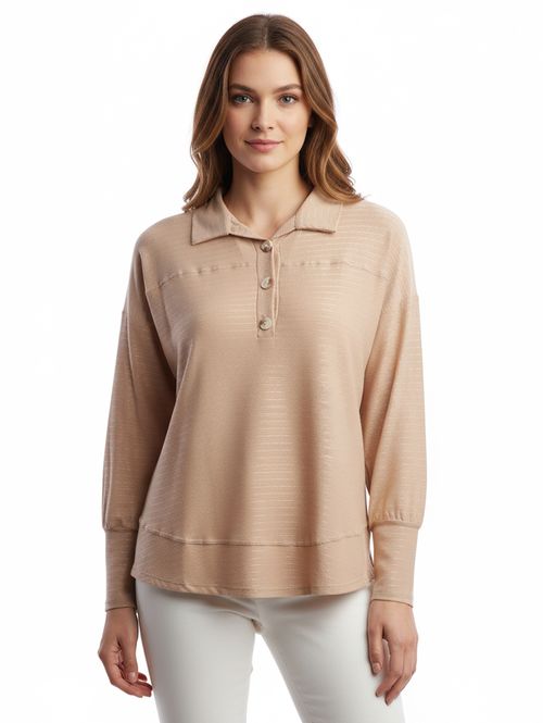 Blusa Manga Longa Autentique Feminina BEGE