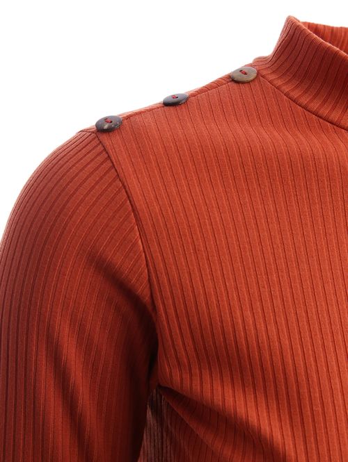 Blusa Manga Longa Cropped Feminina MARROM