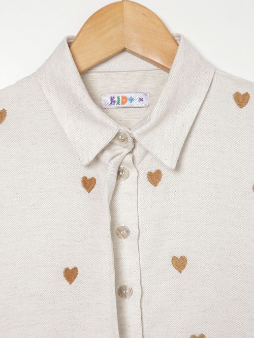 Camisa Manga Curta Kid+ Infantil Para Menina - Natural