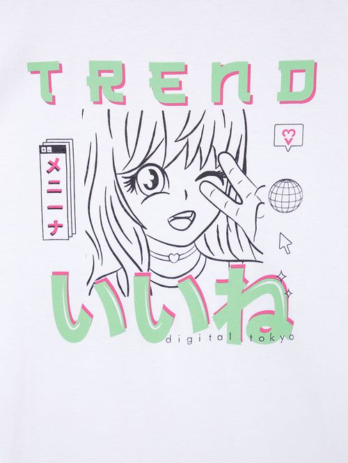 Conjunto Curto Juvenil Para Menina - Branco/Rosa Pink