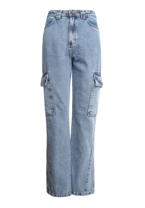 Calça cargo passante largo