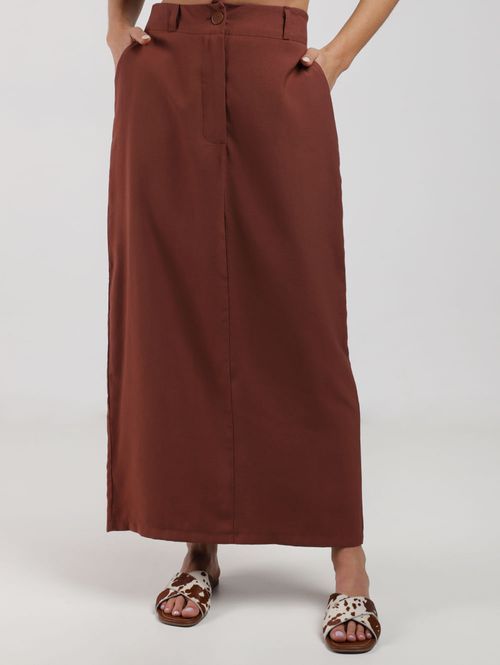 Saia Longa Feminina MARROM