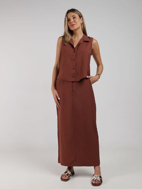 Saia Longa Feminina MARROM