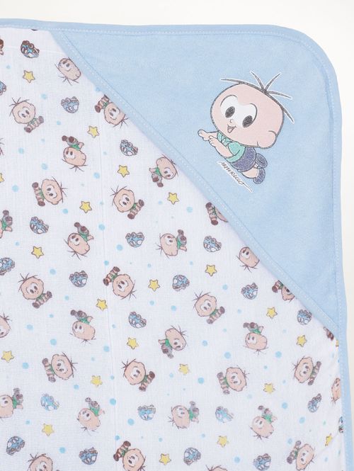 Toalha Turma da Mônica Infantil Para Bebê - AZUL