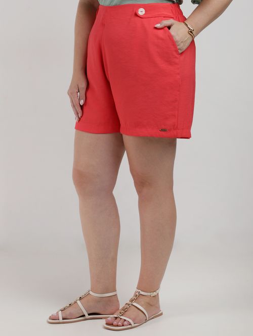 Short Alfaiataria Plus Size Feminino VERMELHO