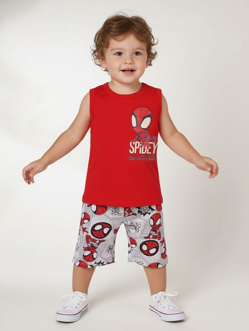 Conjunto Curto Spidey Infantil Para Menino- VERMELHO