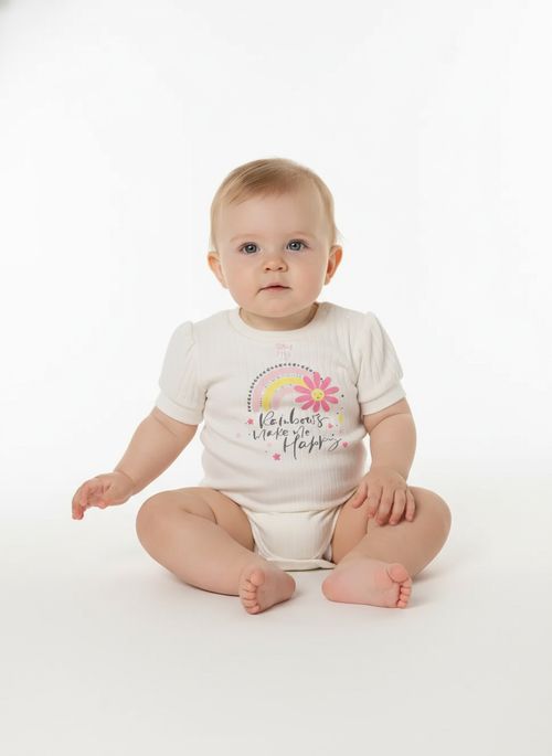 Body Suedine Infantil Para Bebê- OFF WHITE