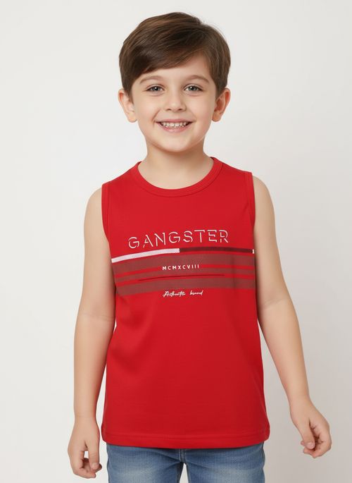 Camiseta Regata Gangster Infantil Para Menino - VERMELHO