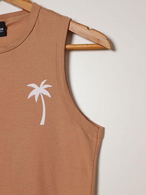 Camiseta Regata Estampada Juvenil Para Menino- NUDE