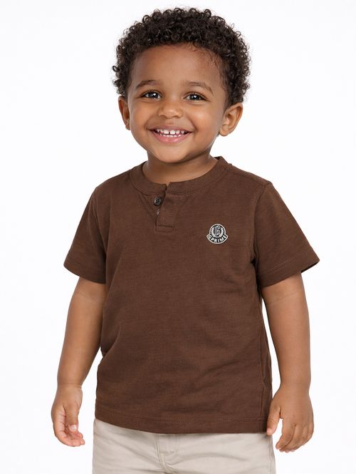 Camiseta Manga Curta Infantil Para Menino - MARROM