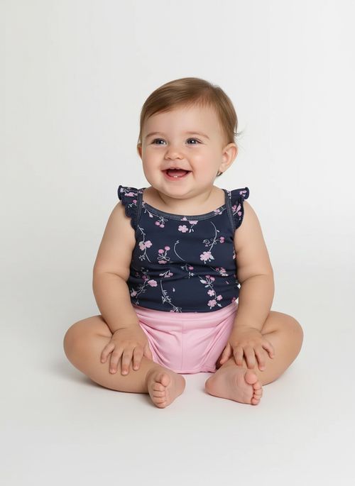 Conjunto Curto Suedine Infantil Para Bebê - MARINHO