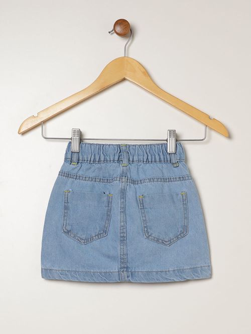 Saia Jeans Infantil Para Menina - AZUL