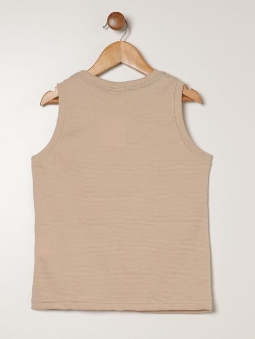 Camiseta Regata Piquet Infantil Para Menino - BEGE