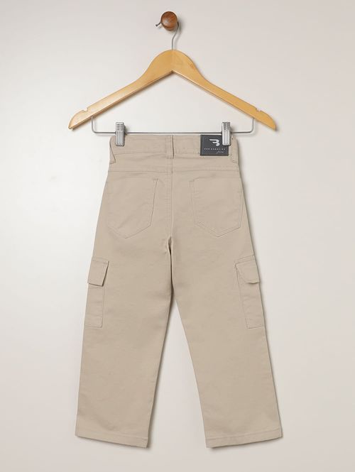 Calça Sarja Cargo Infantil Para Menino - AREIA