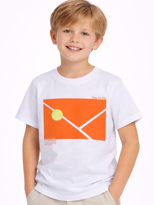Camiseta Manga Curta Kid+ Infantil Para Menino - BRANCO